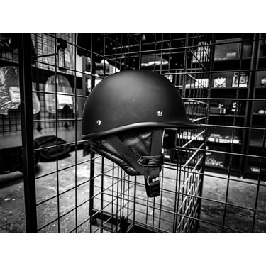 Black motorcycle helmet.